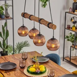 Koyoto Suspension, Boule lumineuse, Suspension Écru, Noir, 4 lumières