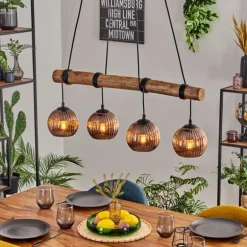 Koyoto Suspension, Boule lumineuse, Suspension Écru, Noir, 4 lumières
