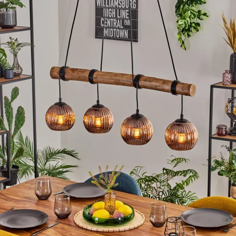 Koyoto Suspension, Boule lumineuse, Suspension Écru, Noir, 4 lumières