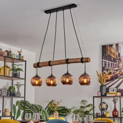Koyoto Suspension, Boule lumineuse, Suspension Écru, Noir, 4 lumières