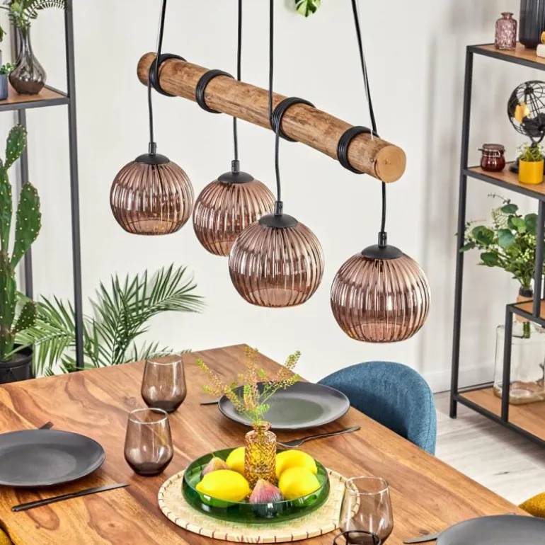 Koyoto Suspension, Boule lumineuse, Suspension Écru, Noir, 4 lumières