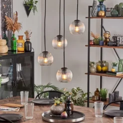 Koyoto Suspension, Boule lumineuse, Suspension 35 cm Clair, 4 lumières