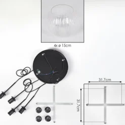 Koyoto Suspension, Boule lumineuse, Suspension 35 cm Clair, 4 lumières