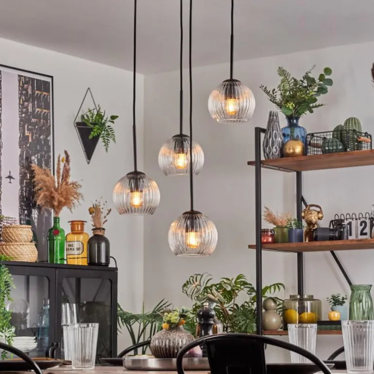 Koyoto Suspension, Boule lumineuse, Suspension 35 cm Clair, 4 lumières