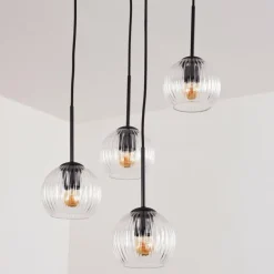 Koyoto Suspension, Boule lumineuse, Suspension 35 cm Clair, 4 lumières
