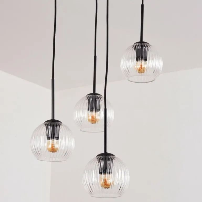 Koyoto Suspension, Boule lumineuse, Suspension 35 cm Clair, 4 lumières