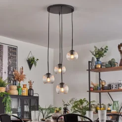 Koyoto Suspension, Boule lumineuse, Suspension 35 cm Clair, 4 lumières