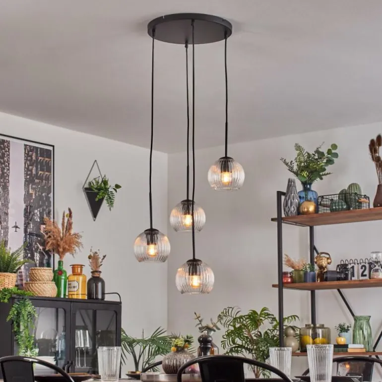 Koyoto Suspension, Boule lumineuse, Suspension 35 cm Clair, 4 lumières