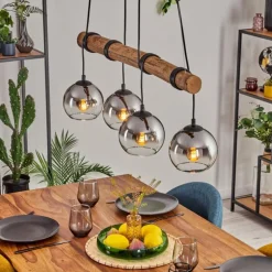Koyoto Suspension, Boule lumineuse, Suspension Écru, Noir, 4 lumières