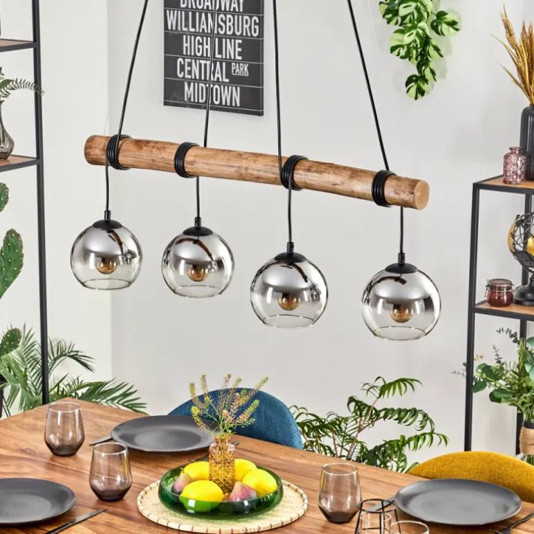 Koyoto Suspension, Boule lumineuse, Suspension Écru, Noir, 4 lumières