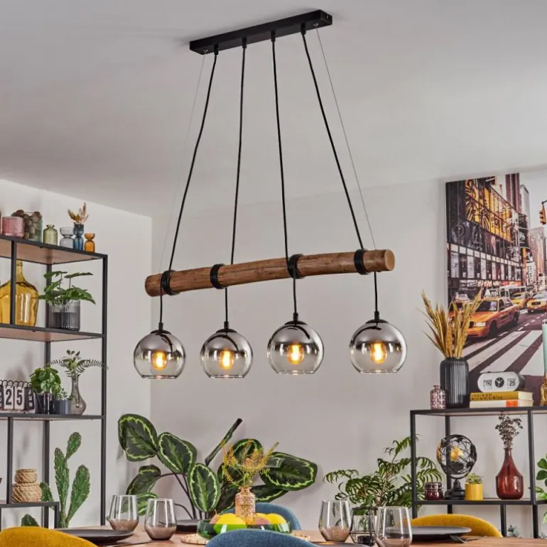 Koyoto Suspension, Boule lumineuse, Suspension Écru, Noir, 4 lumières
