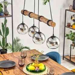 Koyoto Suspension, Boule lumineuse, Suspension Écru, Noir, 4 lumières