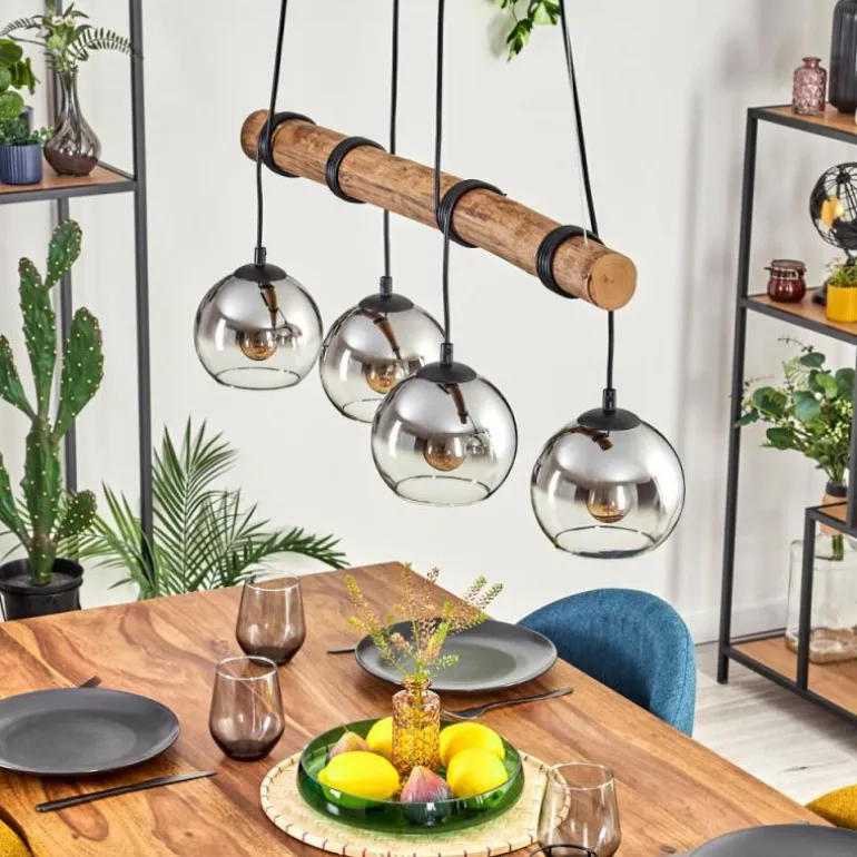 Koyoto Suspension, Boule lumineuse, Suspension Écru, Noir, 4 lumières