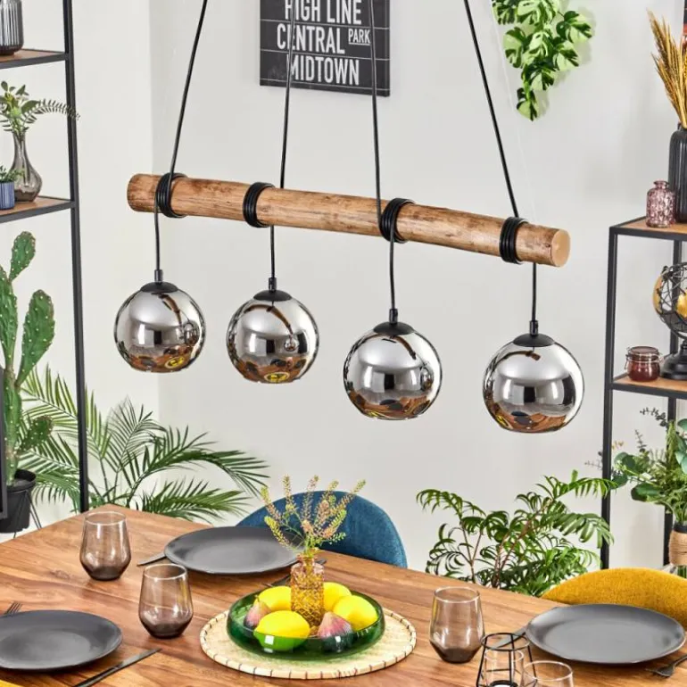 Koyoto Suspension, Boule lumineuse, Suspension Écru, Noir, 4 lumières