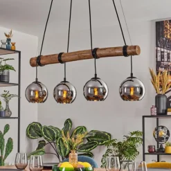 Koyoto Suspension, Boule lumineuse, Suspension Écru, Noir, 4 lumières
