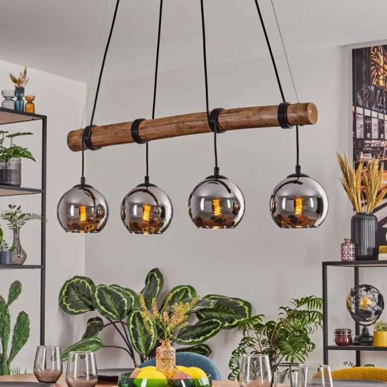 Koyoto Suspension, Boule lumineuse, Suspension Écru, Noir, 4 lumières