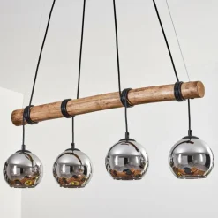Koyoto Suspension, Boule lumineuse, Suspension Écru, Noir, 4 lumières
