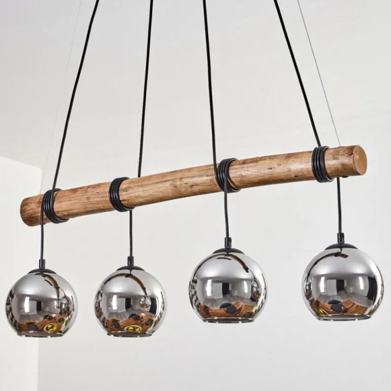 Koyoto Suspension, Boule lumineuse, Suspension Écru, Noir, 4 lumières