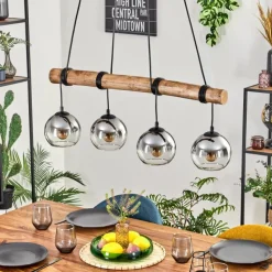Koyoto Suspension, Boule lumineuse, Suspension Écru, Noir, 4 lumières