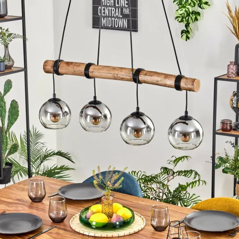 Koyoto Suspension, Boule lumineuse, Suspension Écru, Noir, 4 lumières