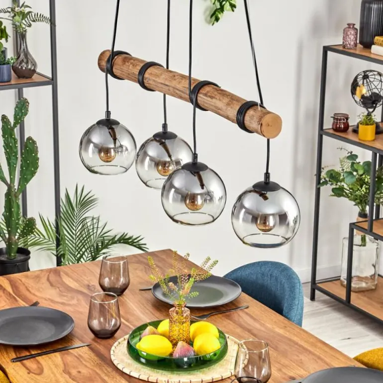 Koyoto Suspension, Boule lumineuse, Suspension Écru, Noir, 4 lumières