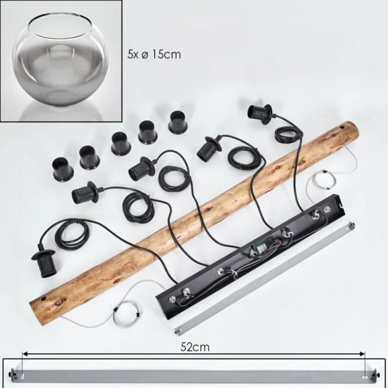 Koyoto Suspension, Boule lumineuse, Suspension Écru, Noir, 5 lumières