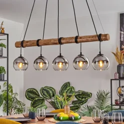 Koyoto Suspension, Boule lumineuse, Suspension Écru, Noir, 5 lumières