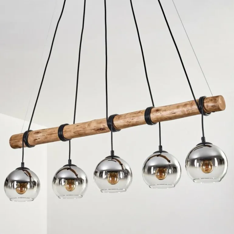 Koyoto Suspension, Boule lumineuse, Suspension Écru, Noir, 5 lumières