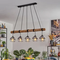 Koyoto Suspension, Boule lumineuse, Suspension Écru, Noir, 5 lumières