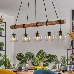 Koyoto Suspension, Boule lumineuse, Suspension Écru, Noir, 5 lumières