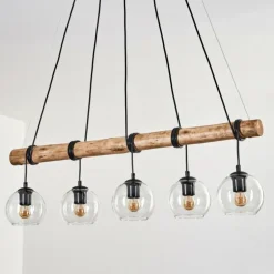 Koyoto Suspension, Boule lumineuse, Suspension Écru, Noir, 5 lumières