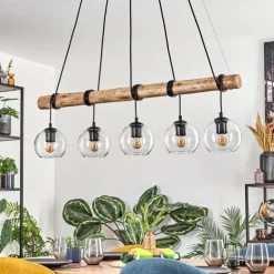 Koyoto Suspension, Boule lumineuse, Suspension Écru, Noir, 5 lumières