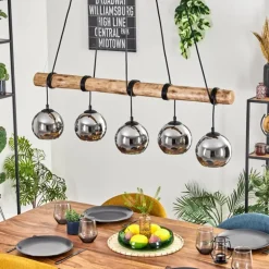 Koyoto Suspension, Boule lumineuse, Suspension Écru, Noir, 5 lumières