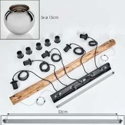 Koyoto Suspension, Boule lumineuse, Suspension Écru, Noir, 5 lumières