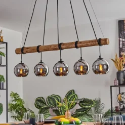 Koyoto Suspension, Boule lumineuse, Suspension Écru, Noir, 5 lumières