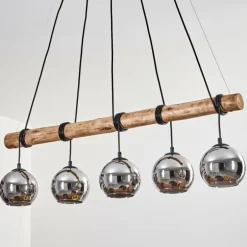 Koyoto Suspension, Boule lumineuse, Suspension Écru, Noir, 5 lumières