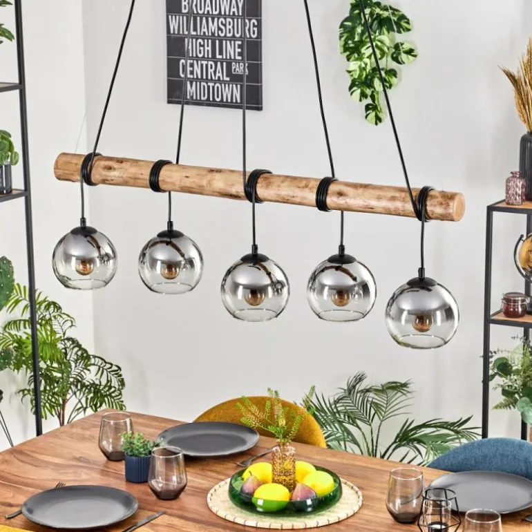 Koyoto Suspension, Boule lumineuse, Suspension Écru, Noir, 5 lumières
