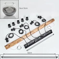 Koyoto Suspension, Boule lumineuse, Suspension Écru, Noir, 5 lumières