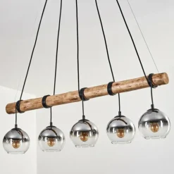 Koyoto Suspension, Boule lumineuse, Suspension Écru, Noir, 5 lumières