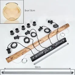 Koyoto Suspension, Boule lumineuse, Suspension Écru, Noir, 5 lumières