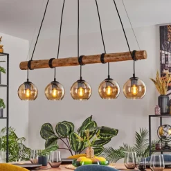 Koyoto Suspension, Boule lumineuse, Suspension Écru, Noir, 5 lumières