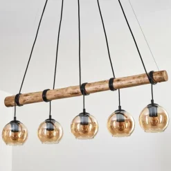 Koyoto Suspension, Boule lumineuse, Suspension Écru, Noir, 5 lumières