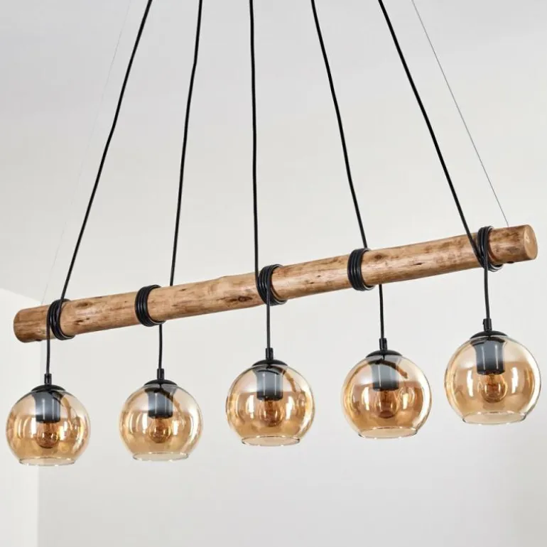 Koyoto Suspension, Boule lumineuse, Suspension Écru, Noir, 5 lumières