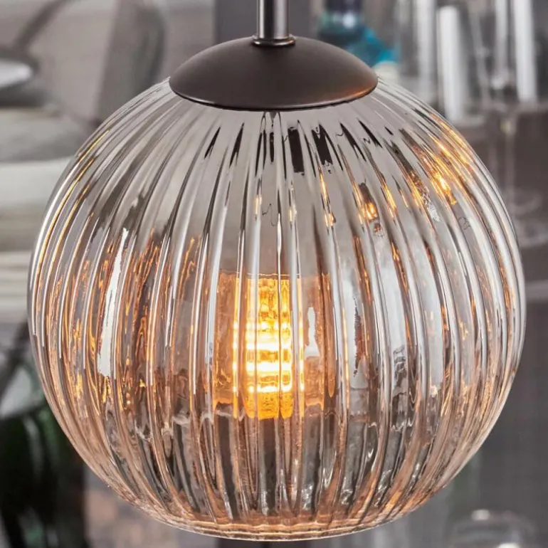 Koyoto Suspension, Boule lumineuse, Suspension Clair, Fumé, 4 lumières