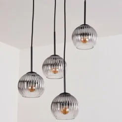 Koyoto Suspension, Boule lumineuse, Suspension Clair, Fumé, 4 lumières