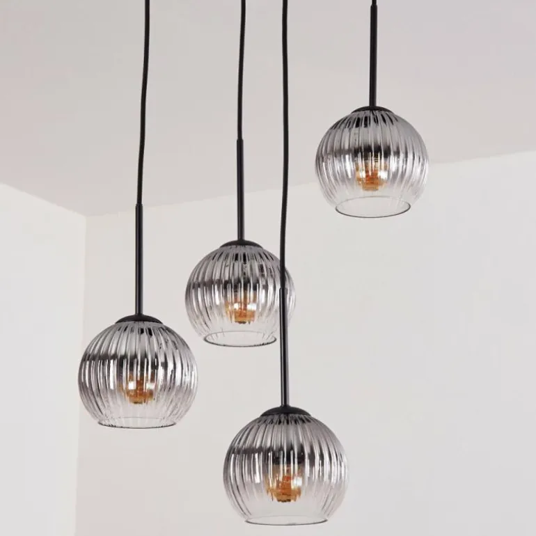 Koyoto Suspension, Boule lumineuse, Suspension Clair, Fumé, 4 lumières