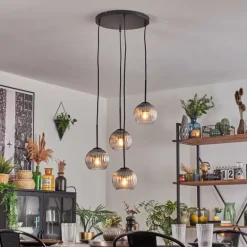Koyoto Suspension, Boule lumineuse, Suspension Clair, Fumé, 4 lumières