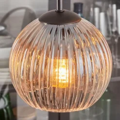 Koyoto Suspension, Boule lumineuse, Suspension Ambre, Clair, 4 lumières