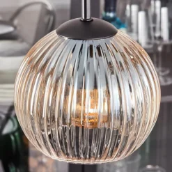 Koyoto Suspension, Boule lumineuse, Suspension Ambre, Clair, 4 lumières