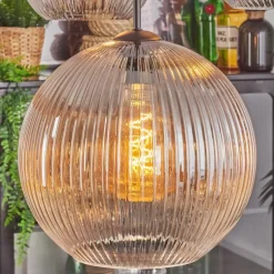 Koyoto Suspension, Boule lumineuse, Suspension Ambre, Clair, Fumé, 4 lumières